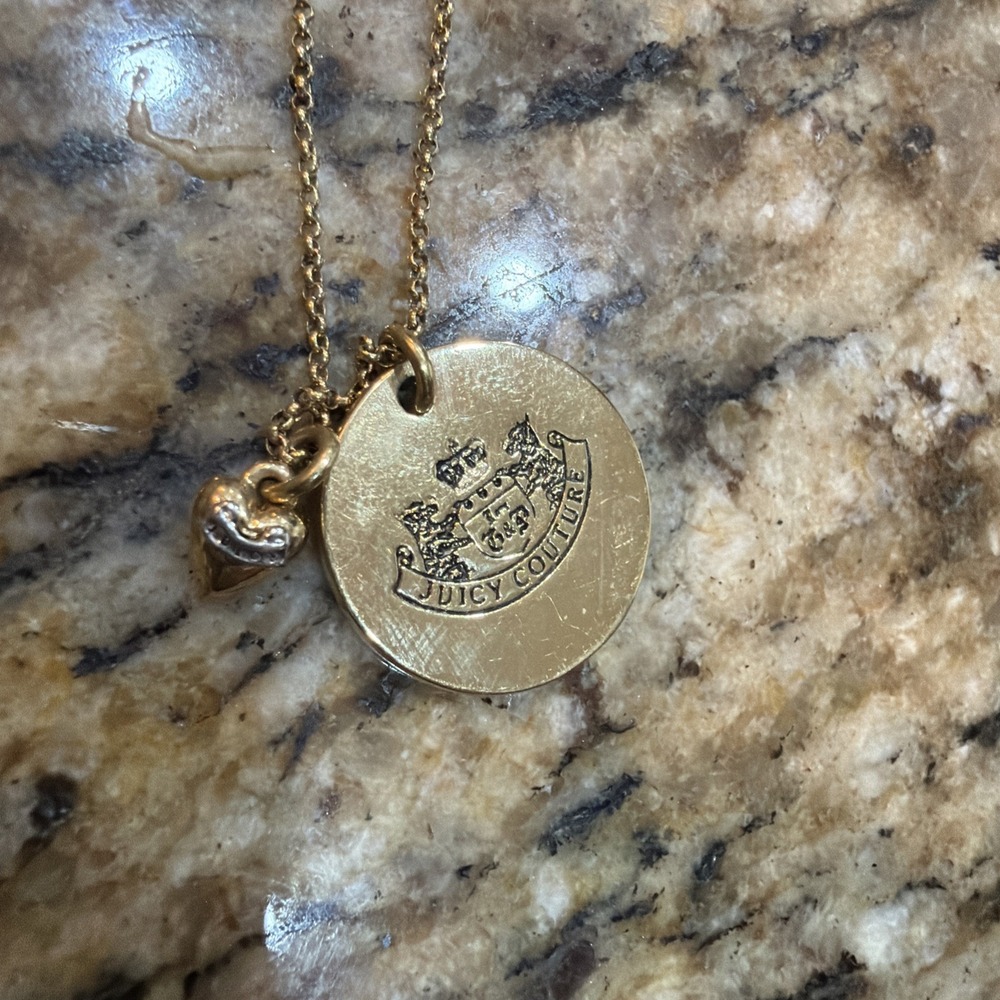 Juicy Couture Necklace Y2K Rare Multi Charm Mix Metals Hearts 7" to 9" Length